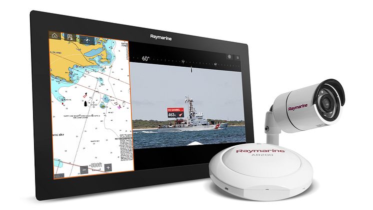 ClearCruise AR video imagery is supported by Raymarine CAM210 HD marine cameras and the AR200 video stabilization module includes a precision GPS/GNSS sensor 