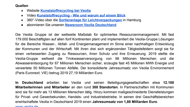 Veolia Deutschland @ Hamburgs Wertstoff Innovative