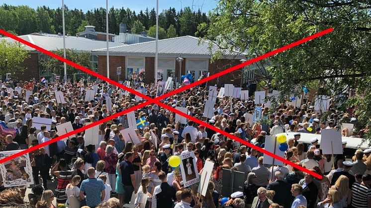 Inget traditionellt studentfirande på Rodengymnasiet i år på grund av coronapandemin.