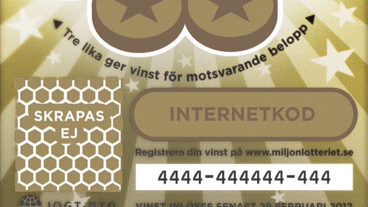 Miljonlotteriet lanserar ny lott – skrapa och vinn 1 kilo rent guld!