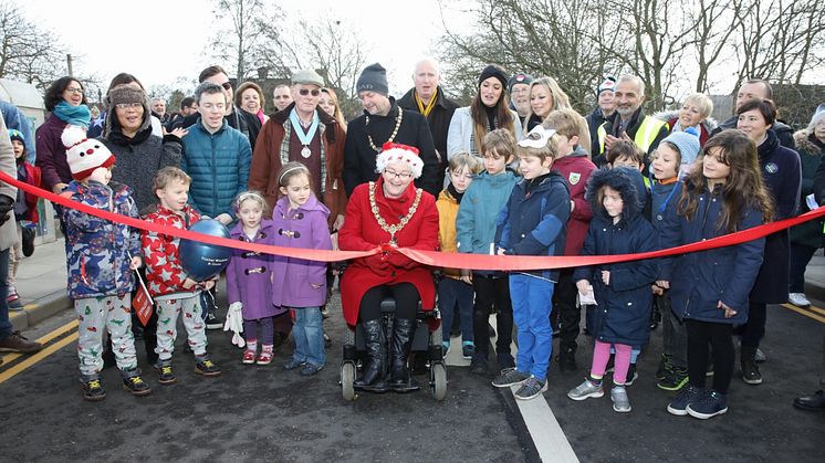 Ribbon cutting on Mill Road Bridge