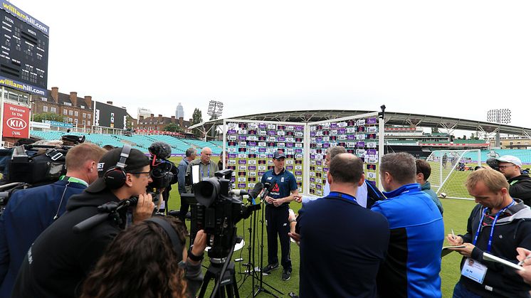 England ODi captain, Eoin Morgan, speaks to the media