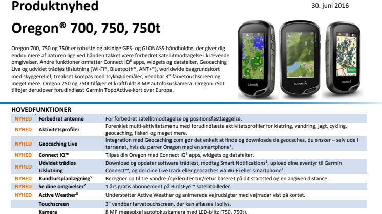 Garmin Oregon® 700-serien – GPS- og GLONASS-håndholdte