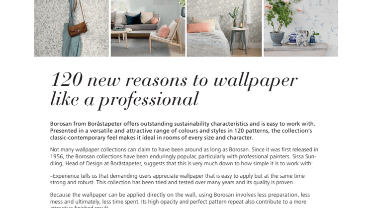 BOROSAN – 120 New reasons to wallpaper like a professional.  