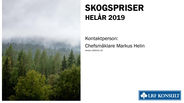 Skogsmarkspriser - helår 2019