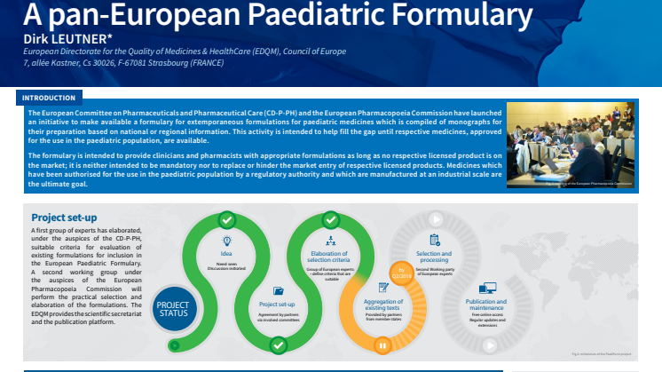 Poster Pan European Paediatric Formulary