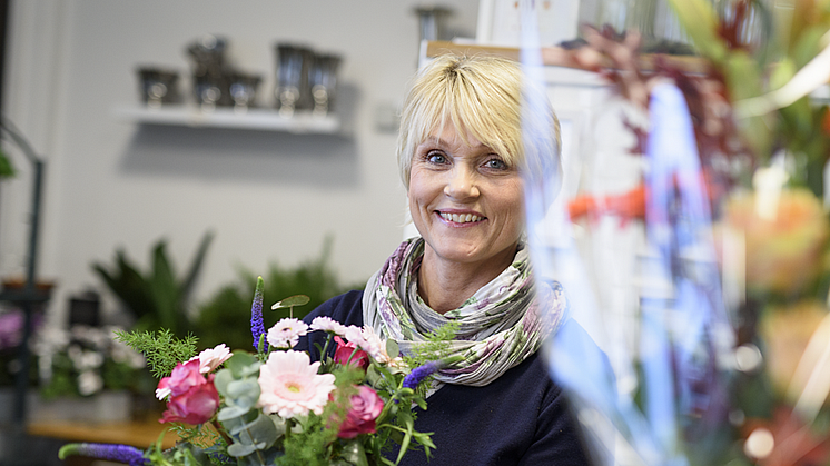 Lena på Brunnsbo Blommor. Foto Markus Andersson