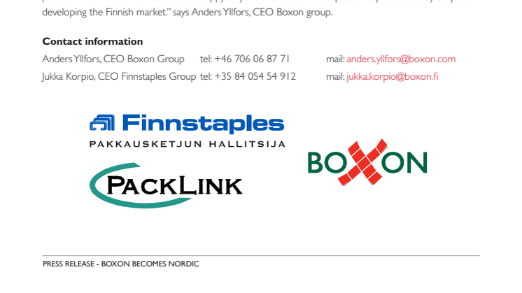 Boxon becomes Nordic