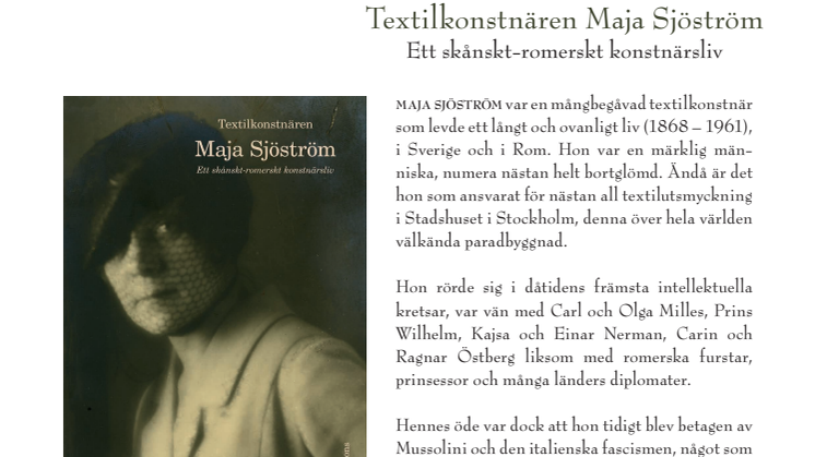 Ny bok: Textilkonstnären Maja Sjöström