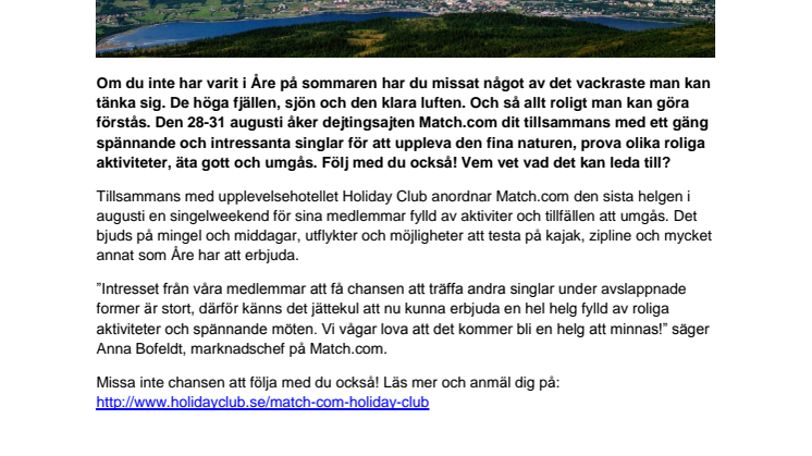 Singelweekend i Åre med Match.com!