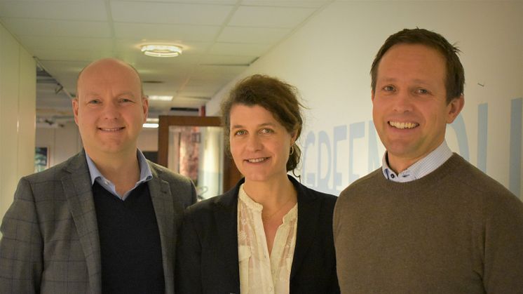 Anders Solem (Enova), Katharina Bramslev (Grønn Byggallianse) og Carl Henrik Borchsenius (Norsk Eiendom).