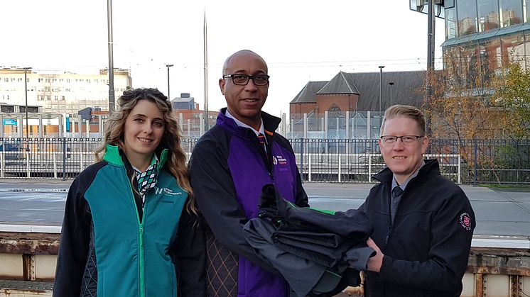 Staff from London Northwestern Railway and West Midlands Railway hand over uniform to the Salvation Army