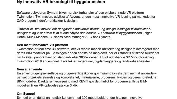 Ny innovativ VR teknologi til byggebranchen