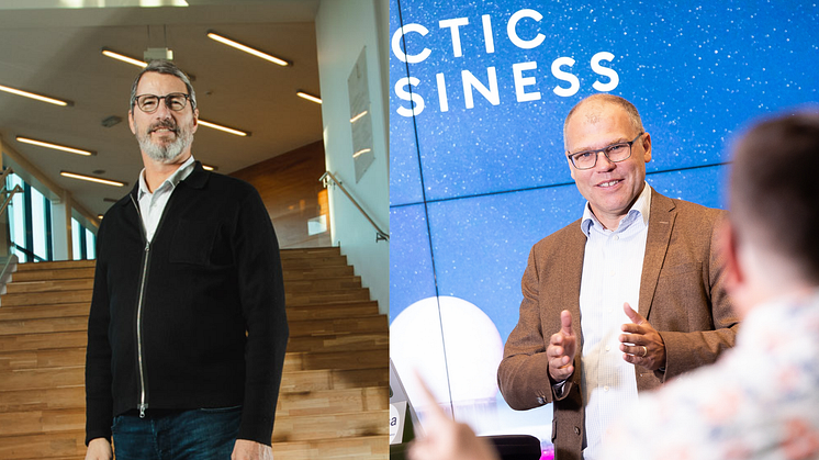 På bilden från vänster Ulf Westerberg, innovationsledare på Piteå Science Park och Jens Lundström, VD på Arctic Business
