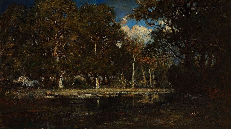 Théodore Rousseau, Vattensamling i skogen. La Mare aux Évées, Fontainebleau-skogen, 1840-tal. Foto: Cecilia Heisser. 