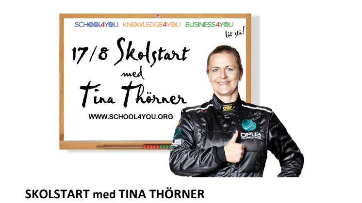 SKOLSTART med TINA THÖRNER - Tävla i "Kunskapsnavigering med Tina" i 8 veckor på School4you.org