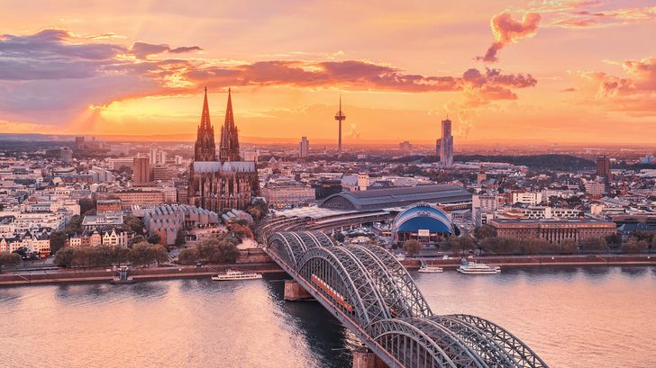 Panorama over Kölns centrum 