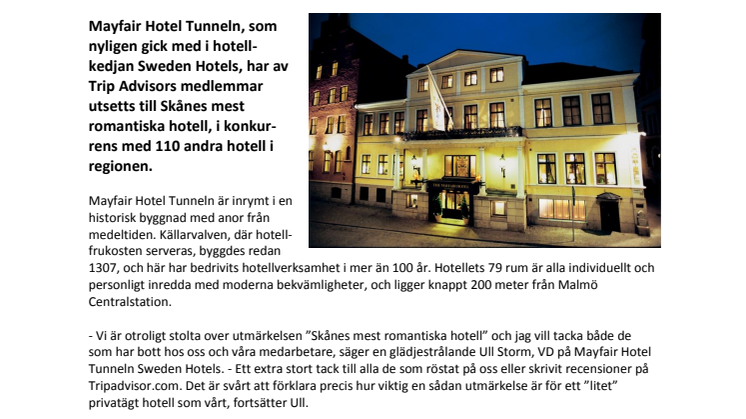 Skånes mest romantiska hotell är ett Sweden Hotel!
