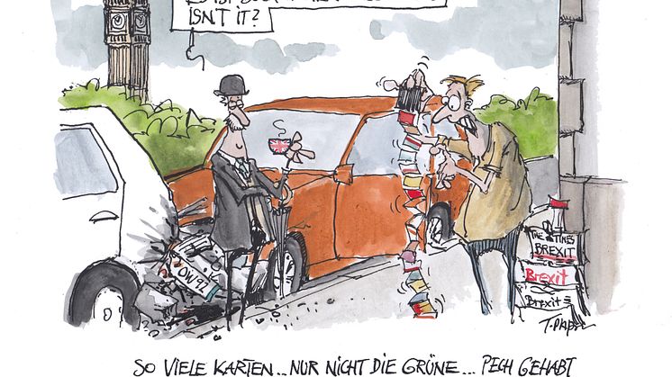 DA Direkt Karikatur_Brexit_Besonderheiten für Kfz-Haftpflichtschutz_