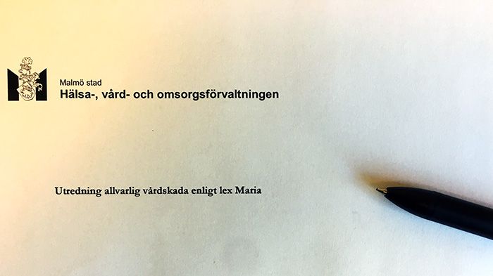Hälsa-, vård- och omsorgsnämnden anmäler enligt lex Maria