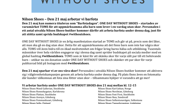 Nilson Shoes – Den 21 maj arbetar vi barfota