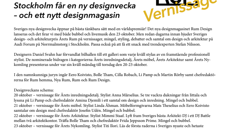 Stockholm får en ny designvecka  – och ett nytt designmagasin