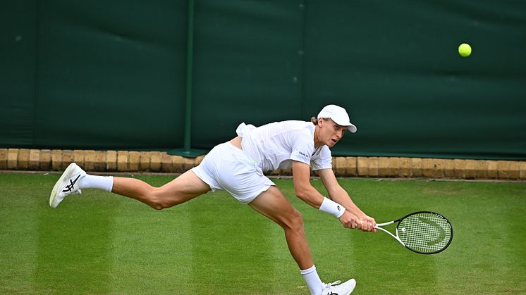 Emil Ruusuvuori klar för spel i Stockholm Open. Foto från Wimbledon 2022