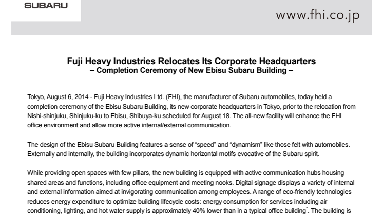 Subaru bygger för framtiden