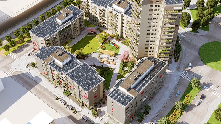 The eco-friendly Mars neighborhood in Trollhättan with 177 apartments is financed with green bonds