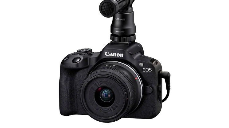Canon EOS R50_Black_FrontSlantLeft_RF-S18-45mm(BK)_DM-E100