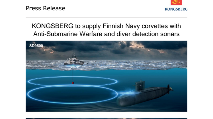 KONGSBERG to supply Finnish Navy corvettes with Anti-Submarine Warfare and diver detection sonars