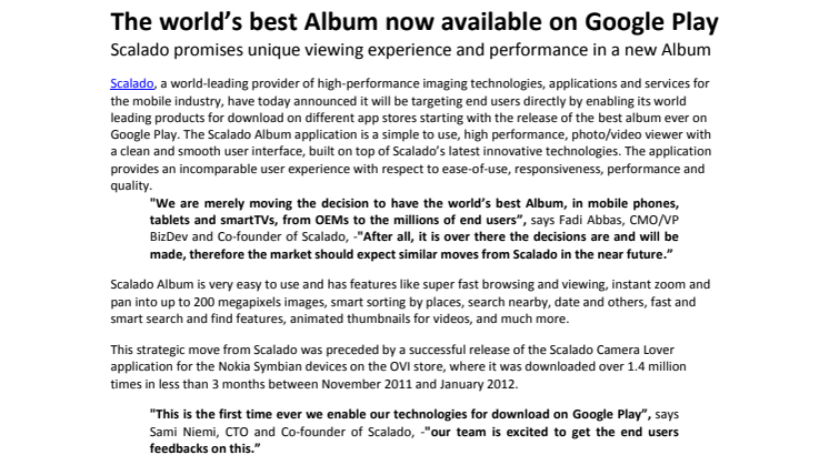 The world’s best Album now available on Google Play 