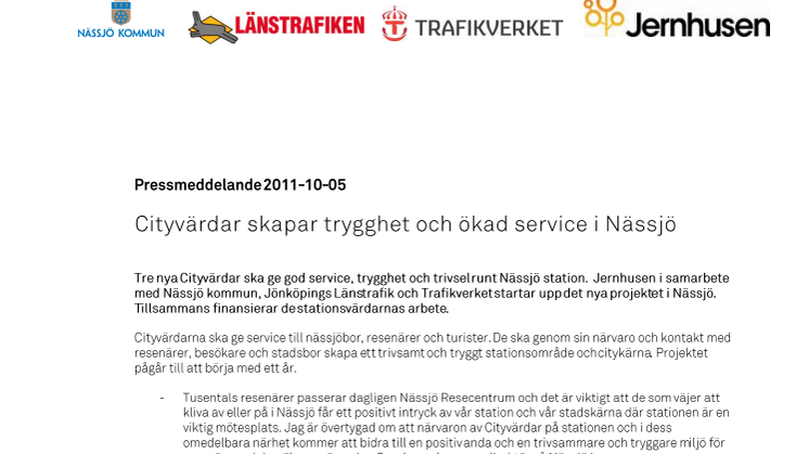 Cityvärdar skapar trygghet och ökad service i Nässjö