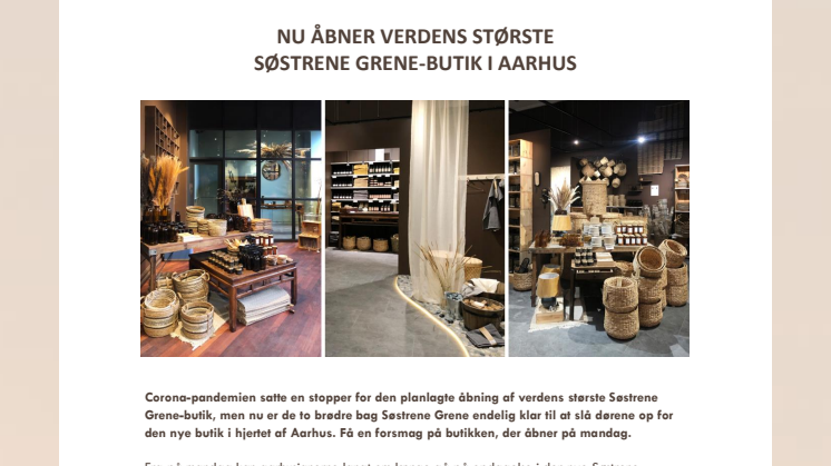 Nu åbner verdens største Søstrene Grene-butik i Aarhus