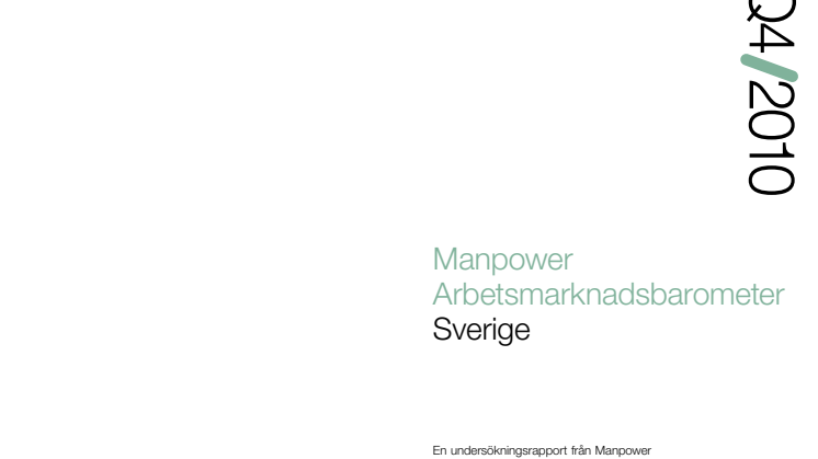 Manpower Arbetsmarknadsbarometer kvartal 4 2010