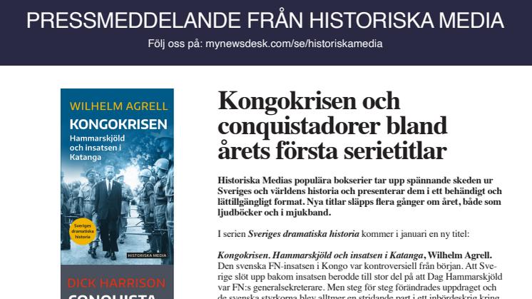 Pressmeddelande Kongokrisen Conquistadorerna Andra världskriget.pdf