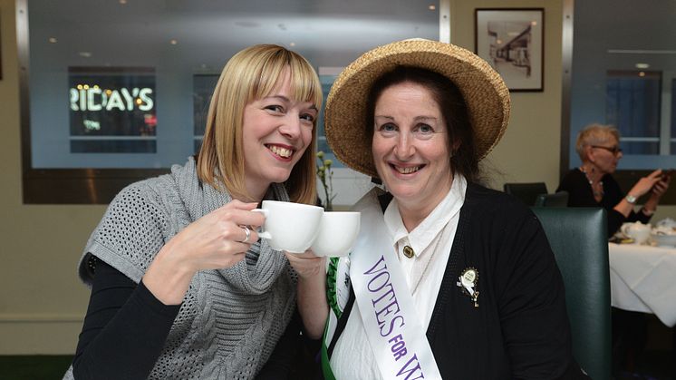 Northumbria academic Dr Sarah Ralph pictured with Northumbria alumna Sally Young, Chief Executive of Newcastle CVS