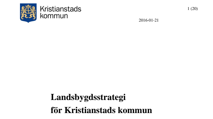 Kristianstads kommuns landsbygdsstrategi