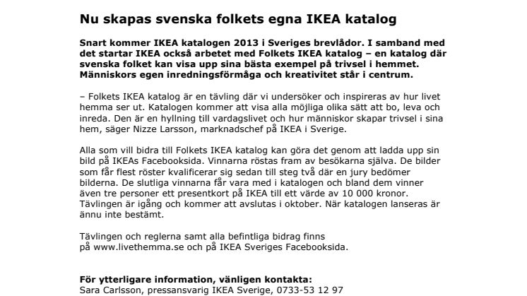 Nu skapas svenska folkets egna IKEA katalog