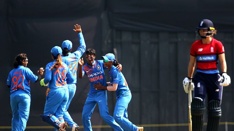 India celebrate the dismissal of Amy Jones (Image: BCCI)