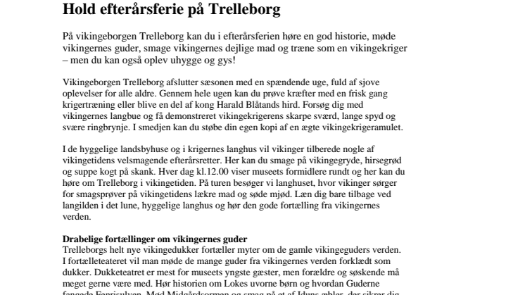 Hold efterårsferie på Trelleborg