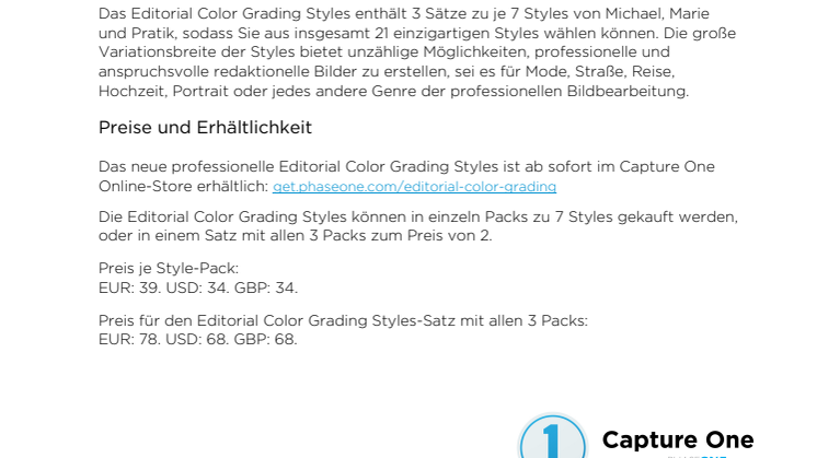 Capture One veröffentlicht neue Editorial Color Grading Styles