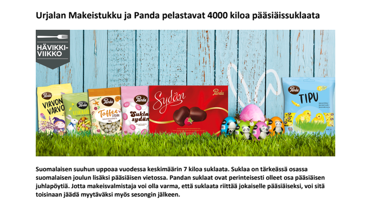 Suomalainen verkkokauppa ja Panda pelastavat 4000 kiloa pääsiäissuklaata