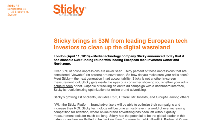 Sticky brings in $3m from leading European tech investors to clean up the digital wasteland