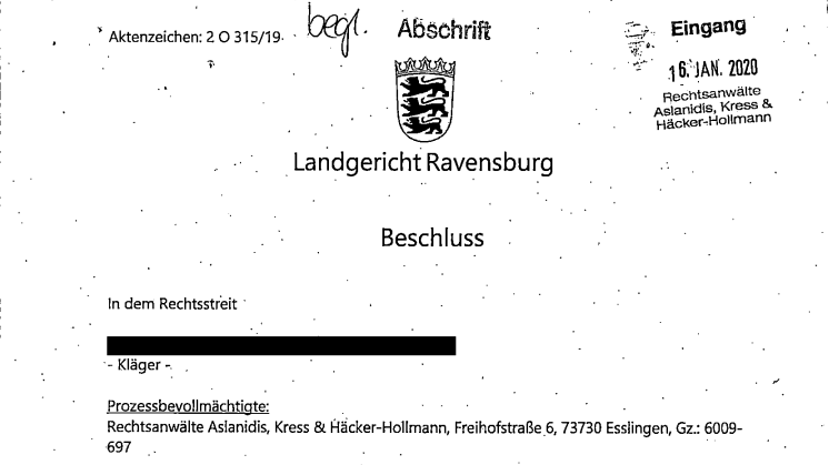 Beschluss LG Ravensburg