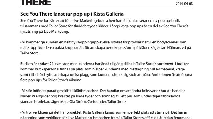 See You There lanserar pop up i Kista Galleria