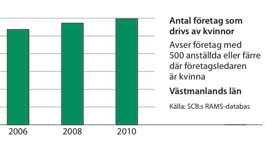 Kvinnors företagande ökar i Västmanlands län