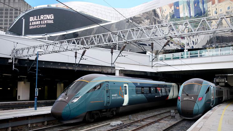 Hitachi Rail's new intercity trains for Avanti West Coast, shown at Birmingham New Street Station