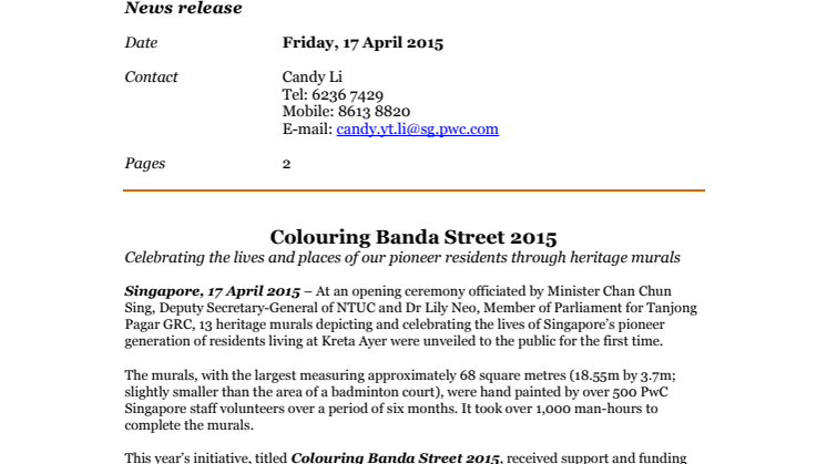 Colouring Banda Street 2015