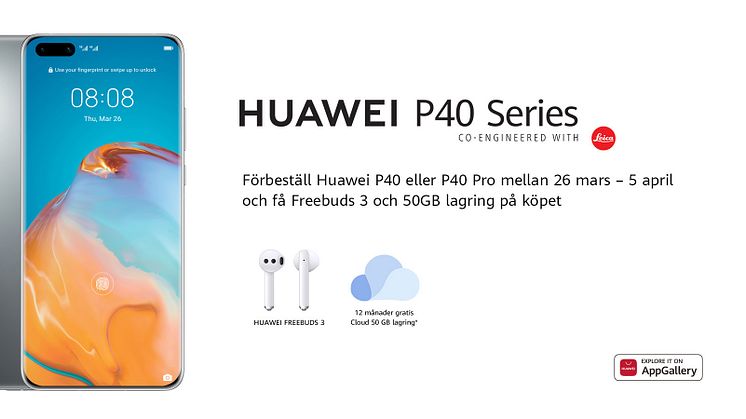 Introduktionserbjudande för Huawei P40-serien i Sverige